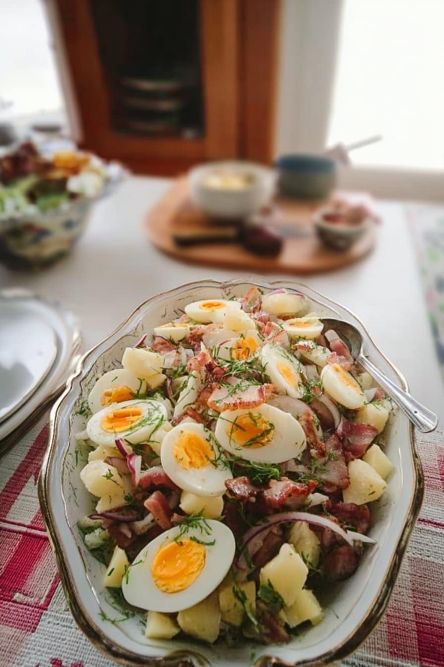 SALAD OF WINTER WITH EGGS, BACON, AND COMTÉ