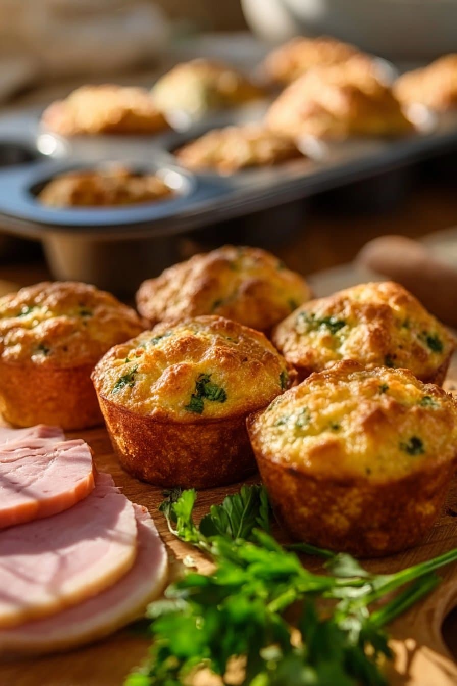Muffins salés au jambon et fromage