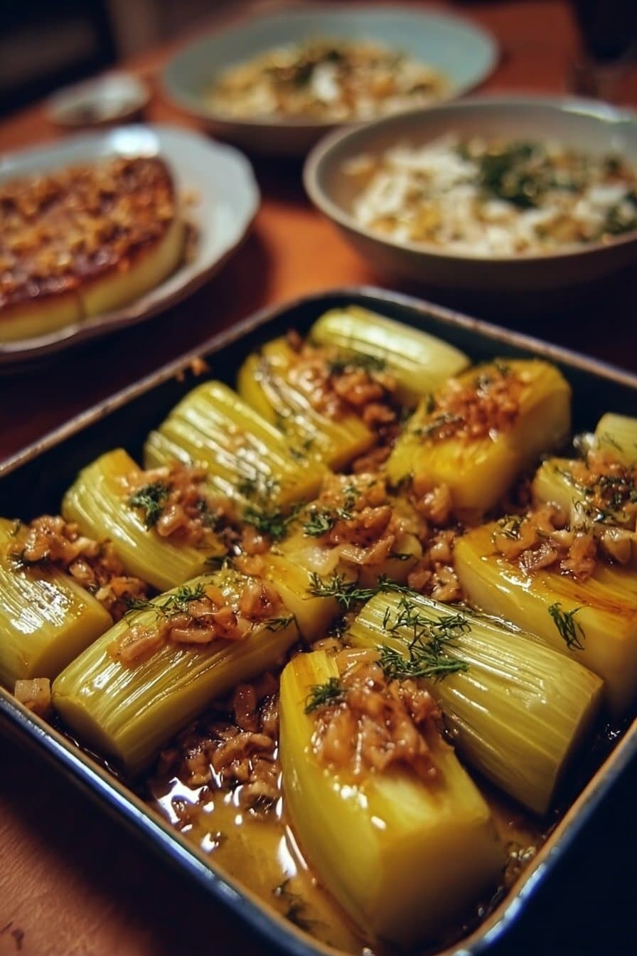 Roasted Leeks with Honey and Mustard