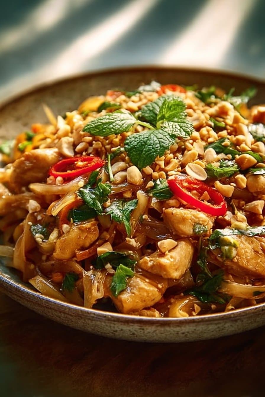 Pad Thaï au Poulet Facile et Rapide
