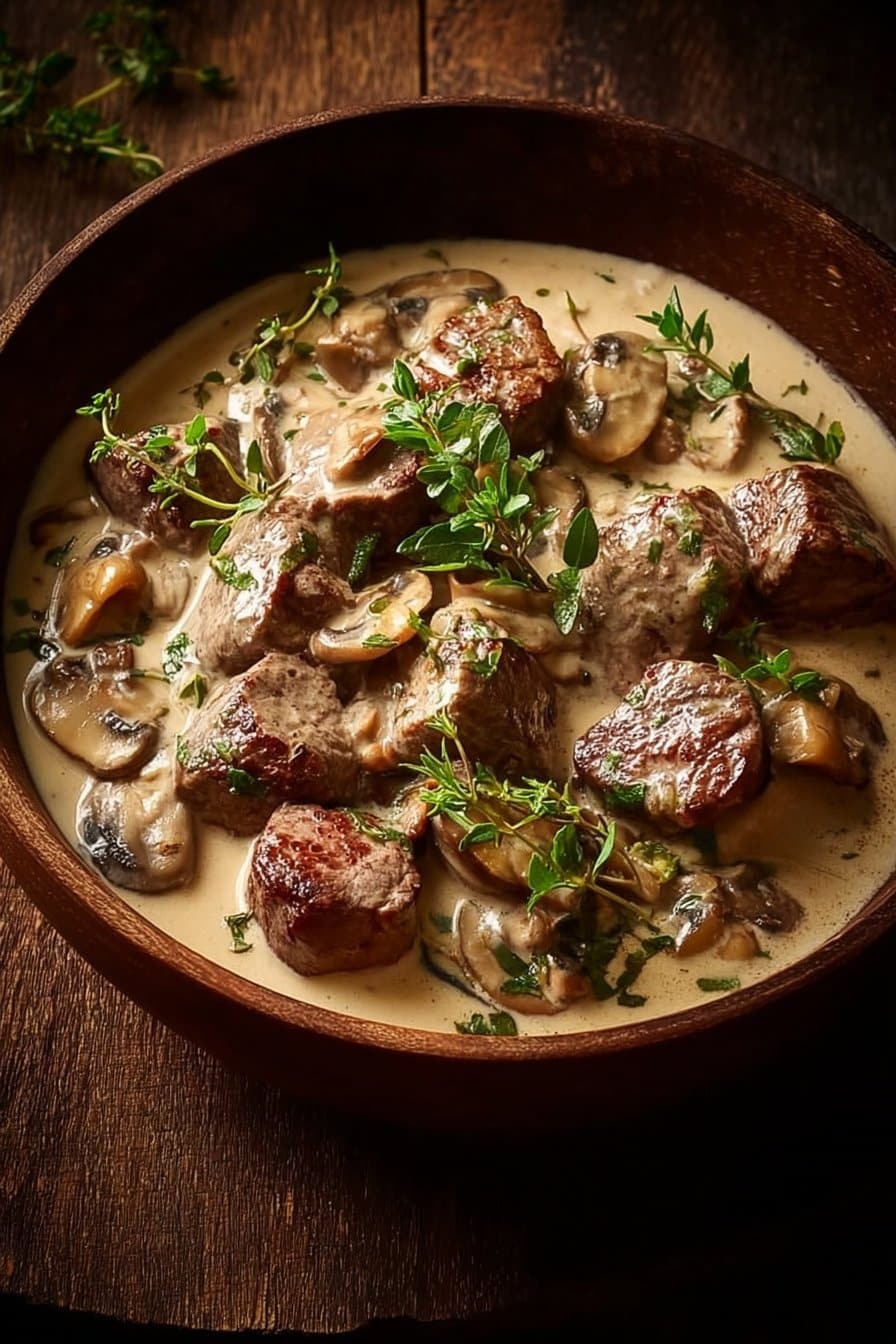 Filet Mignon Crémeux aux Champignons