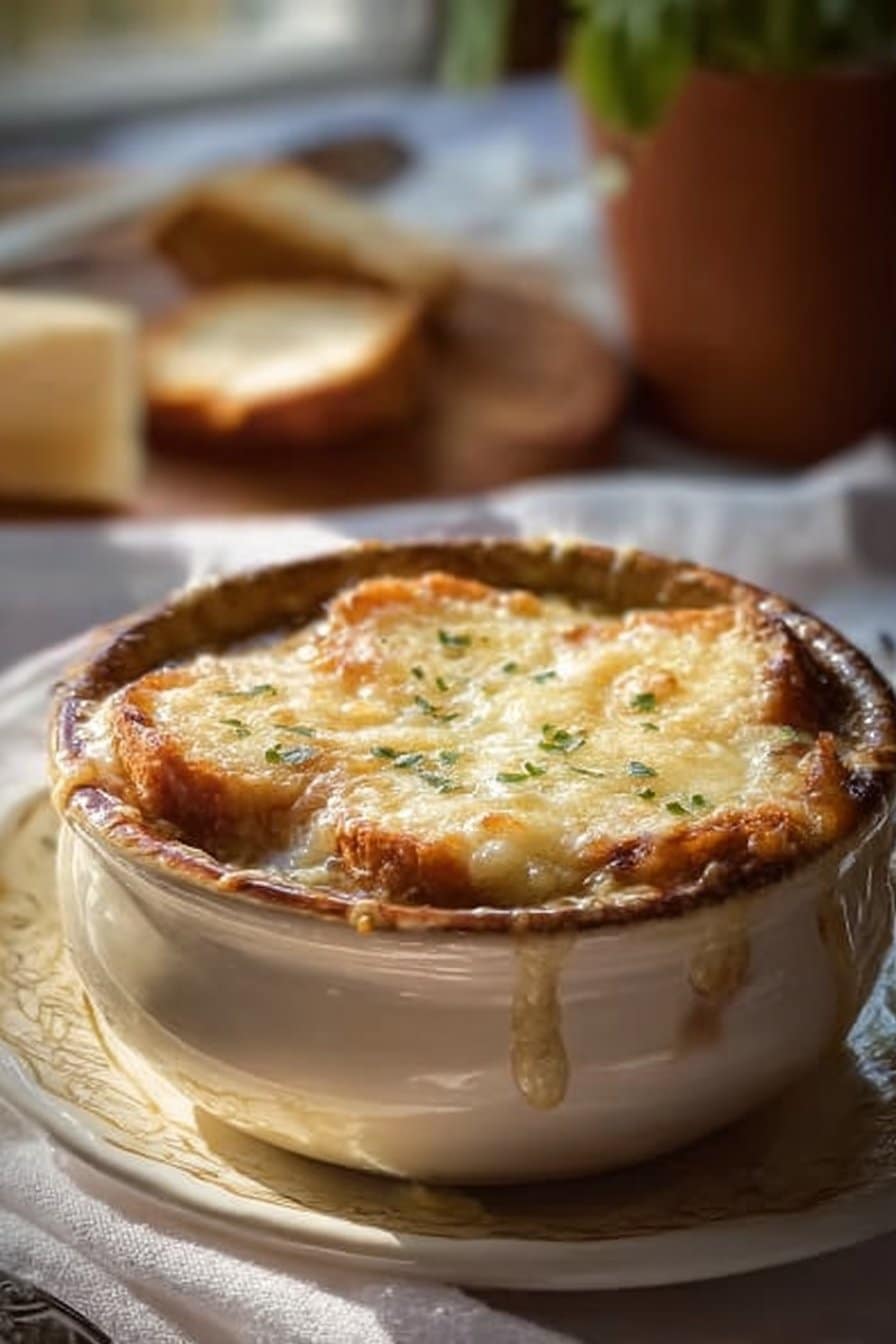 Soupe à l'oignon gratinée