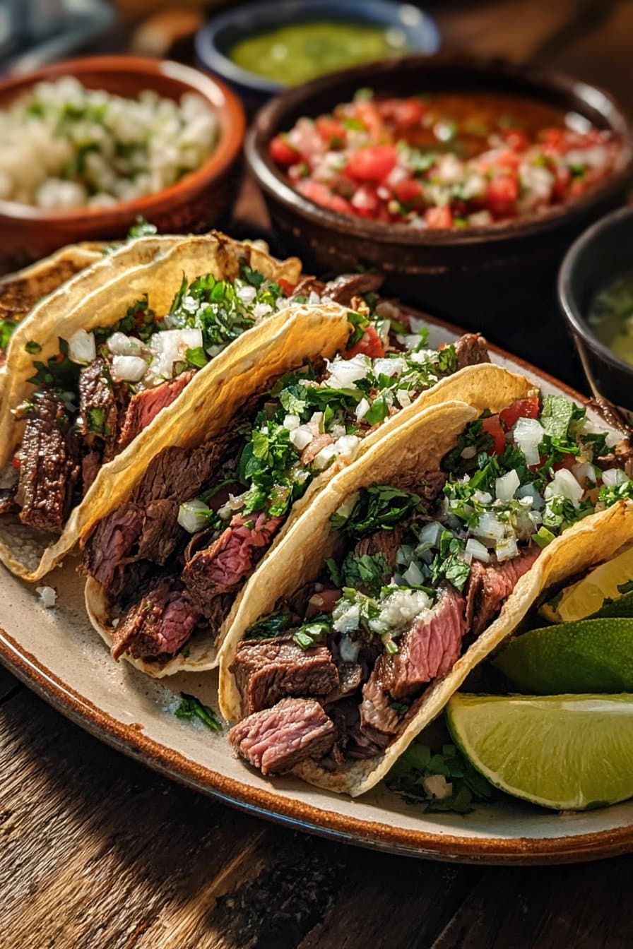 Tacos de steak savoureux