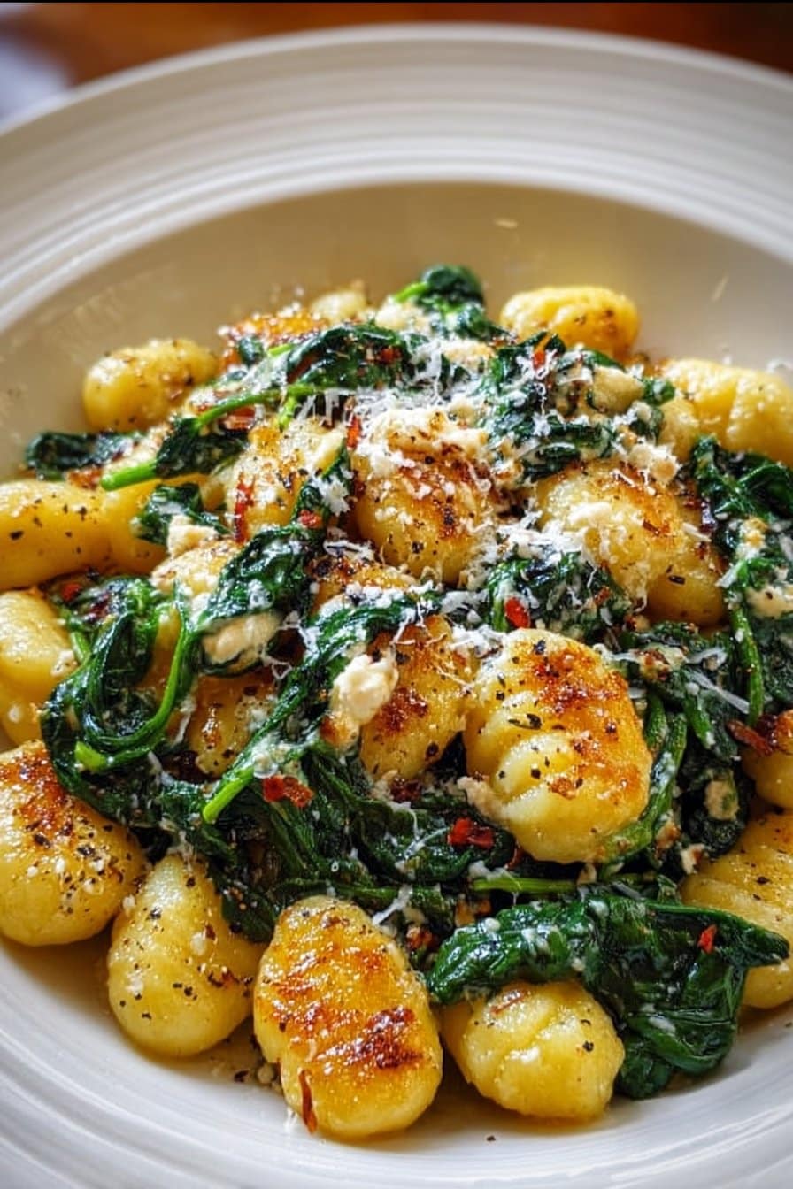 Gnocchi crémeux aux épinards et à la feta