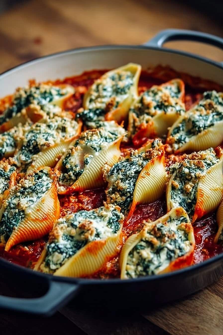 Coquilles Farcies aux Épinards et Ricotta