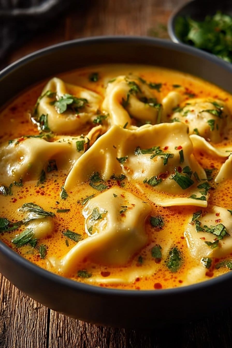 Soupe thaï réconfortante aux raviolis