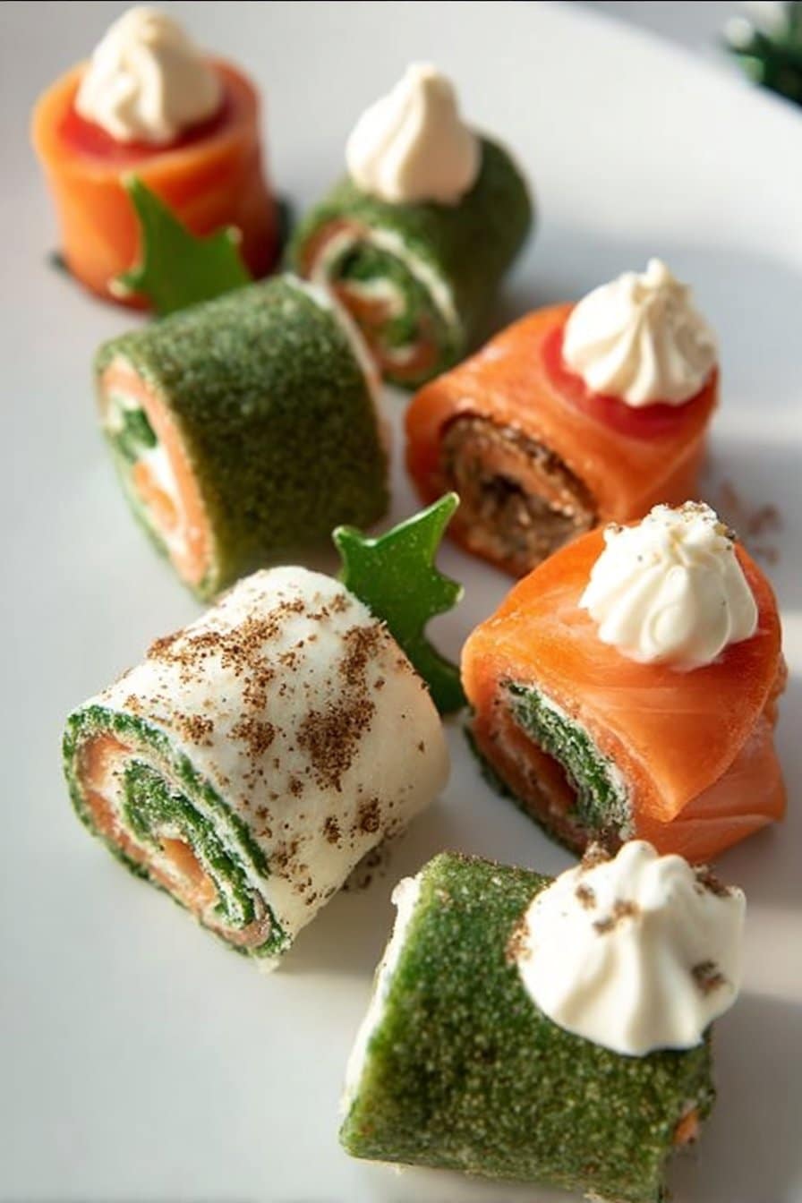 Roulé aux épinards et au saumon