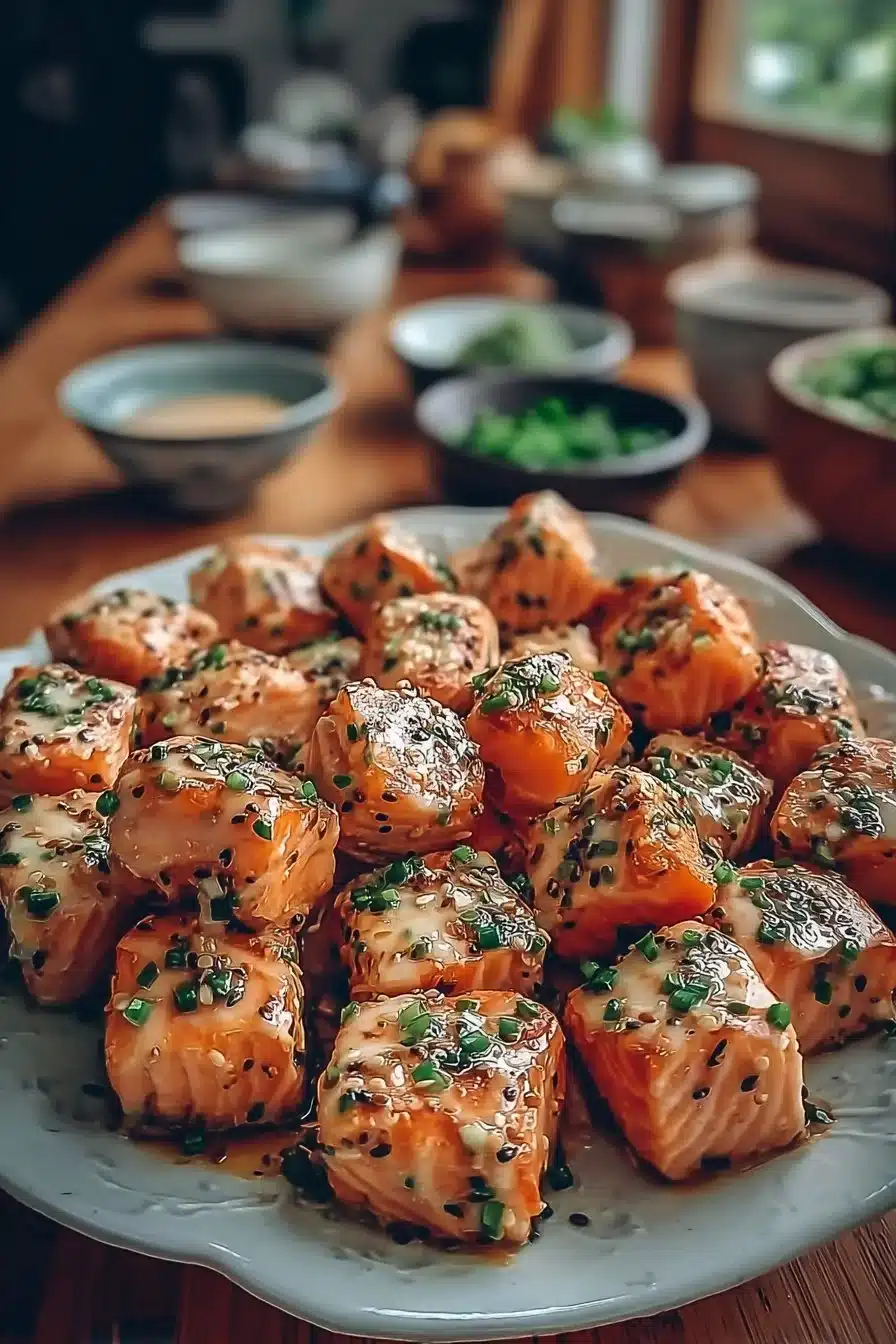 Bouchées de saumon Bang Bang délicieuses, idéales pour les apéritifs