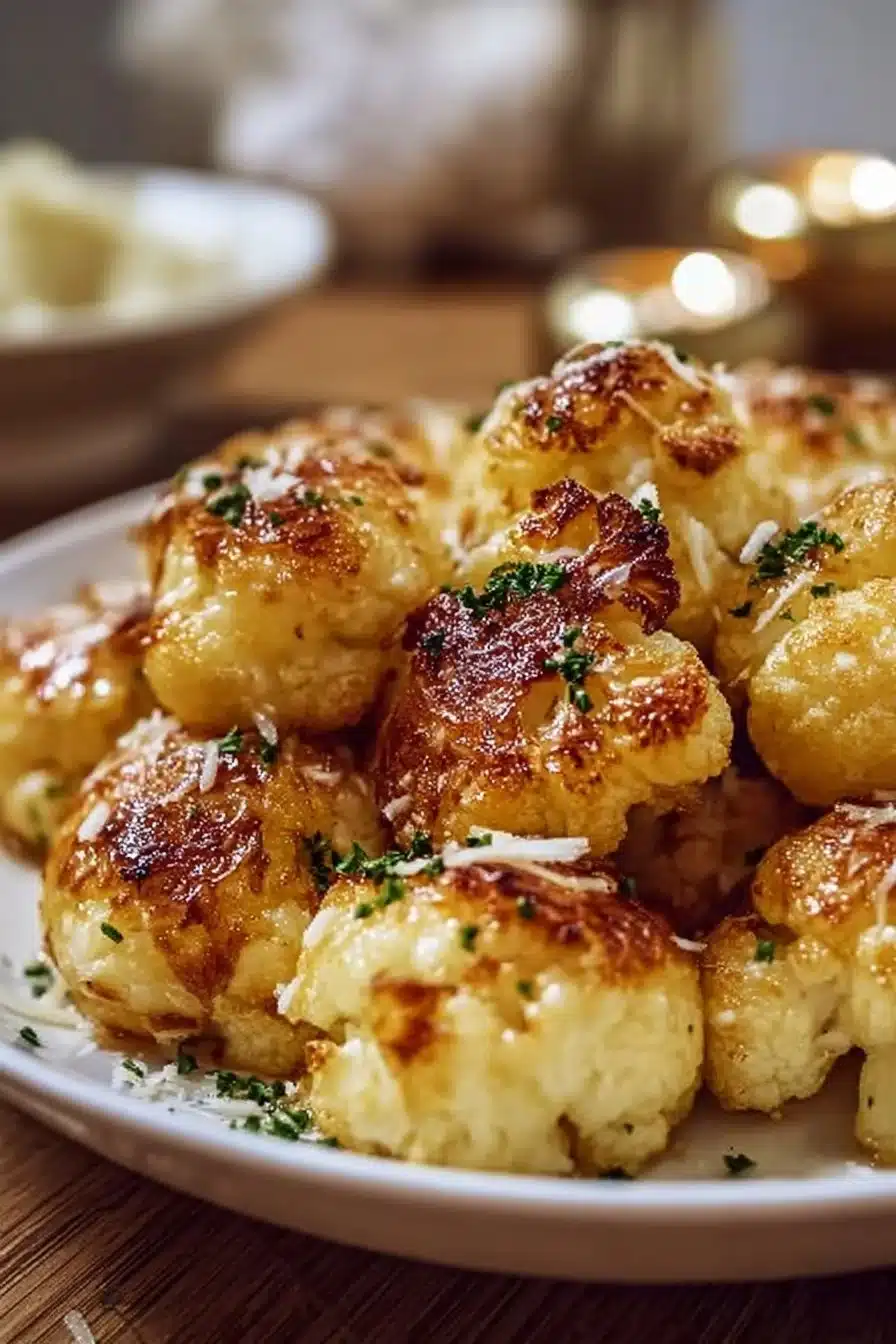 Boulettes de chou-fleur parmesan croustillantes et savoureuses prêtes à déguster