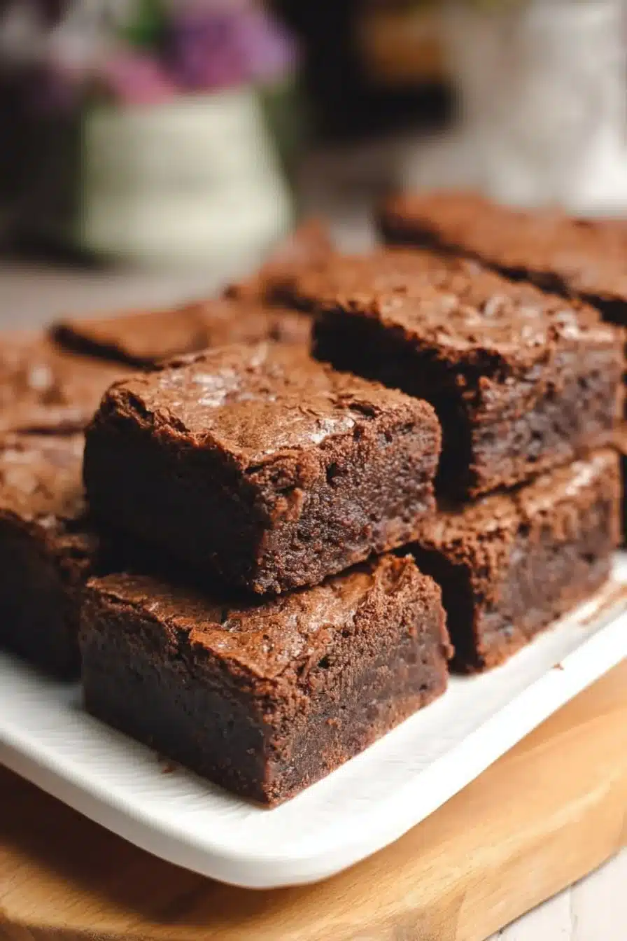 Photo d'un délicieux brownie au chocolat fait maison.