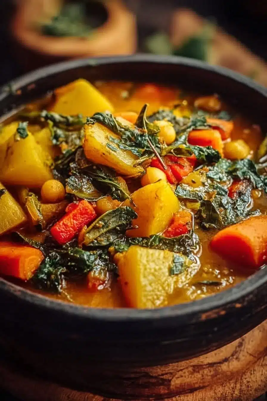Recette de Curry de Légumes coloré et épicé dans un plat traditionnel