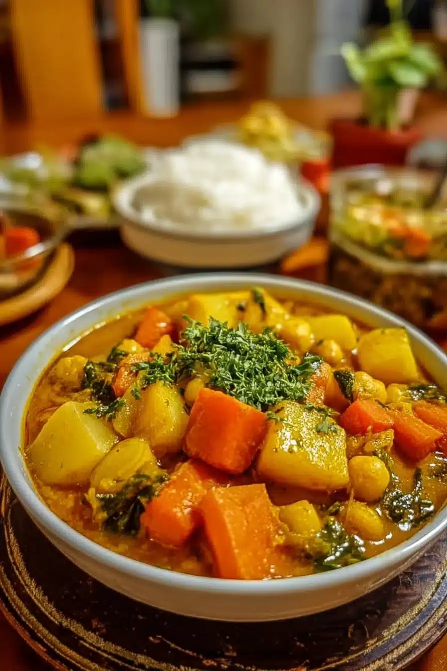 Curry de Légumes Crémeux préparé avec des légumes frais et épices aromatiques