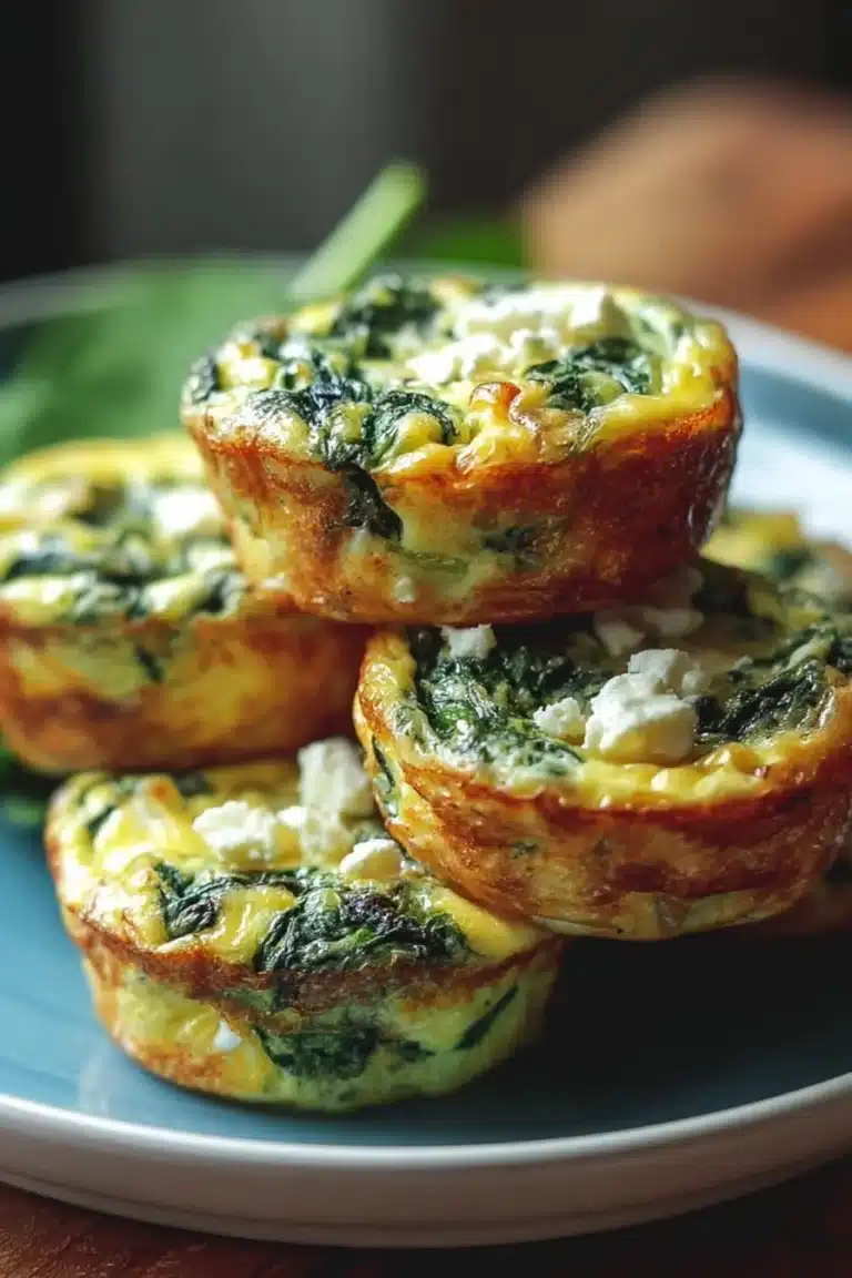 Muffins salés aux œufs feta et épinards, snack sain et délicieux