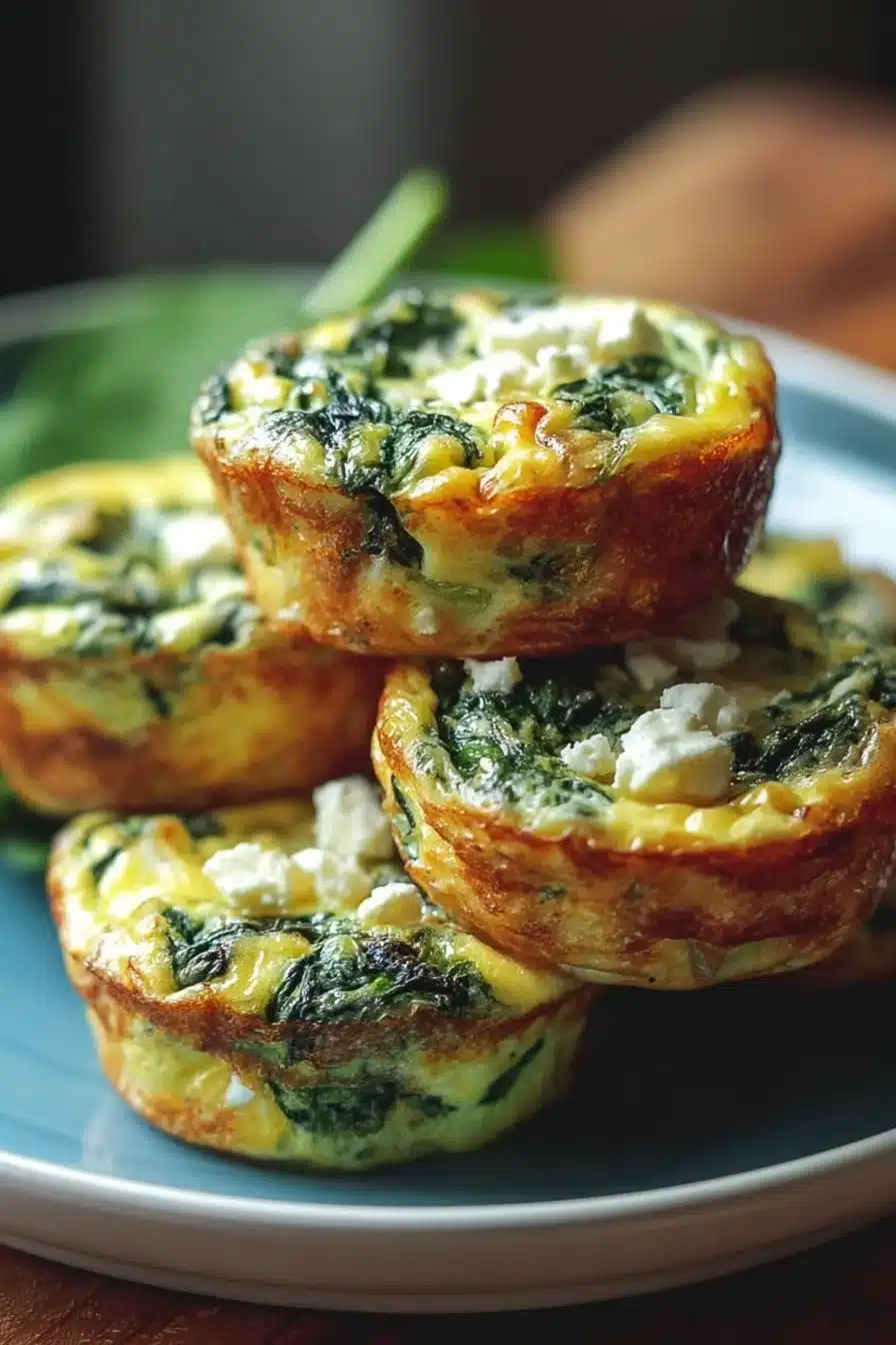 Muffins salés aux œufs feta et épinards, snack sain et délicieux