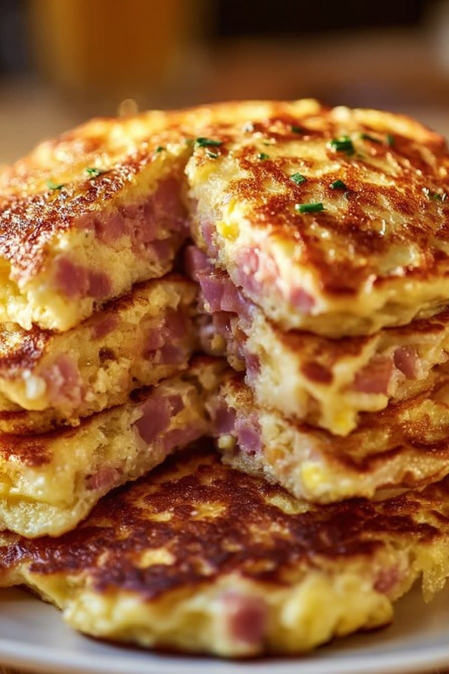 Pancakes jambon fromage savoureux