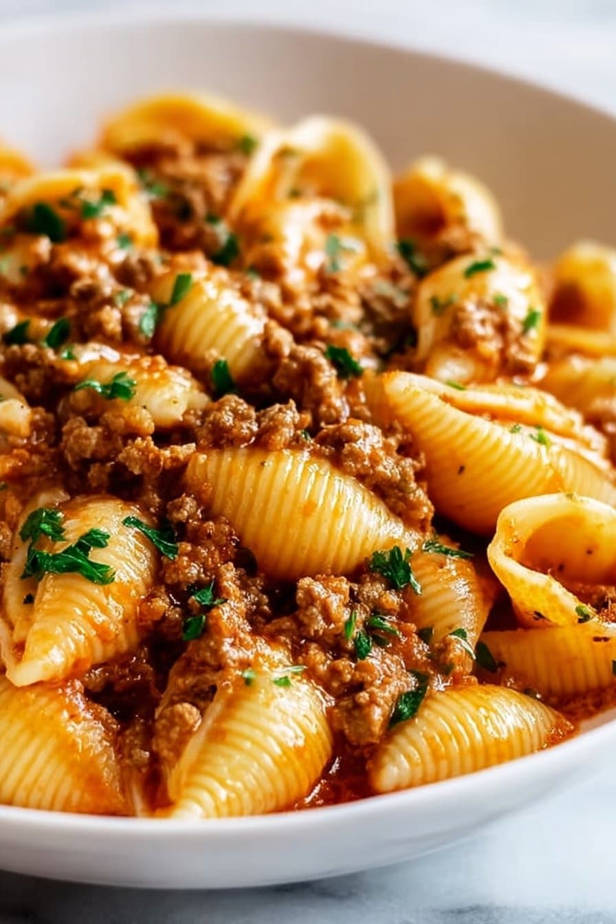 Pâtes Crémeuses au Bœuf