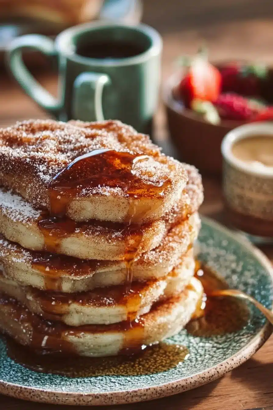 Pancakes façon churros, délicieuses crêpes sucrées inspirées des churros