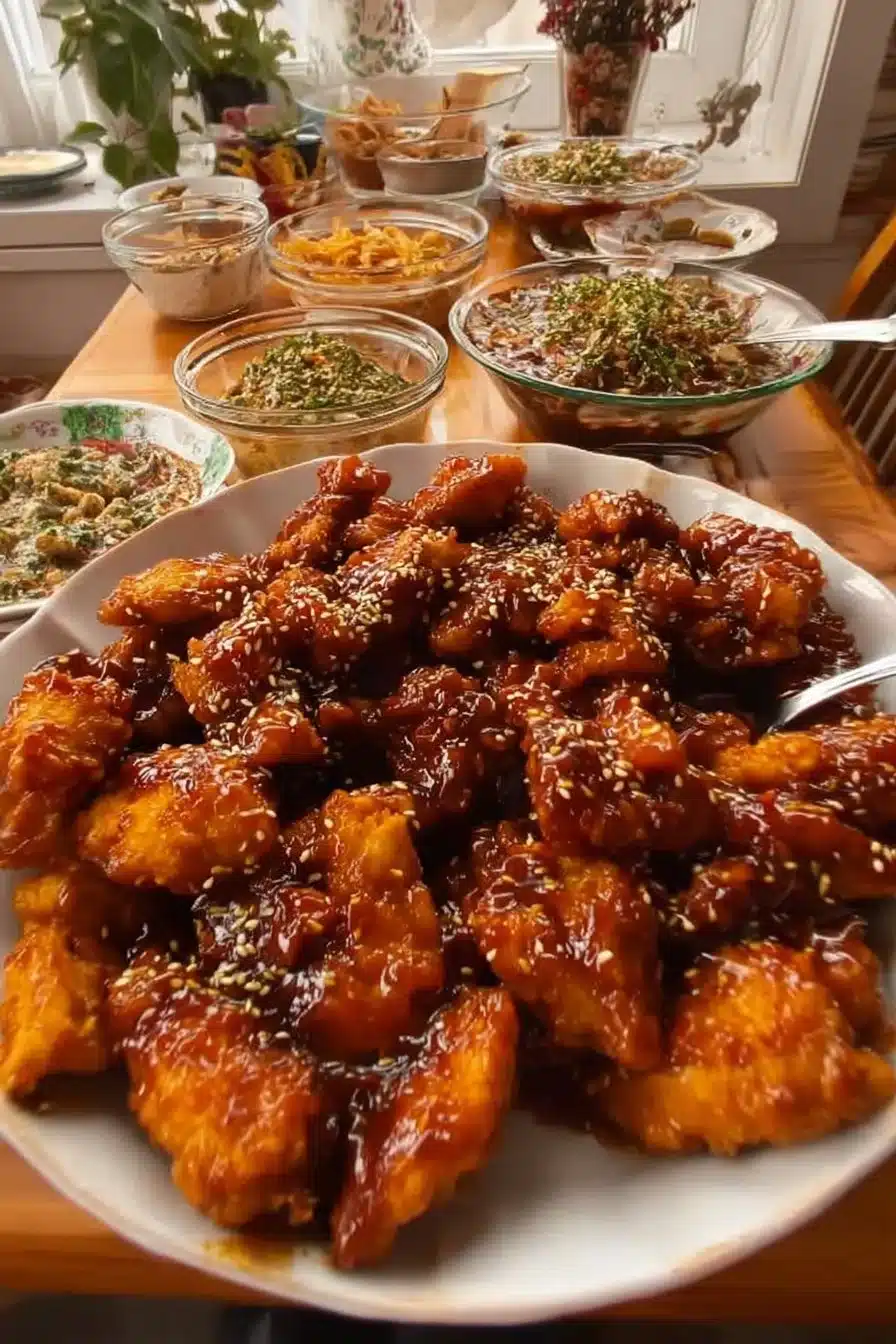 Poulet frit coréen croustillant et savoureux, prêt à être dégusté.