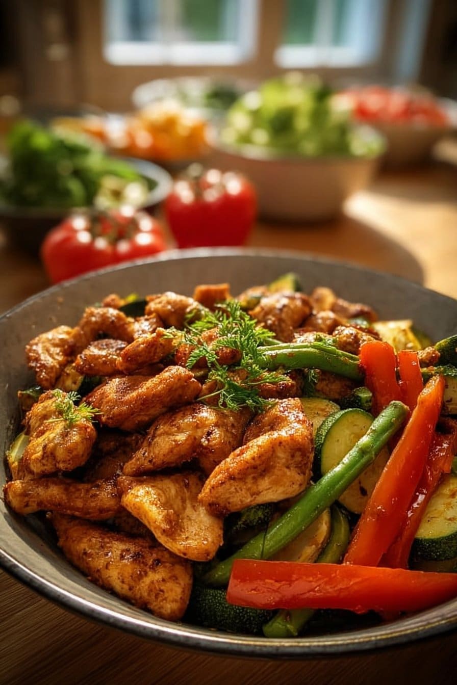Émincé de Poulet Léger avec Légumes Frais