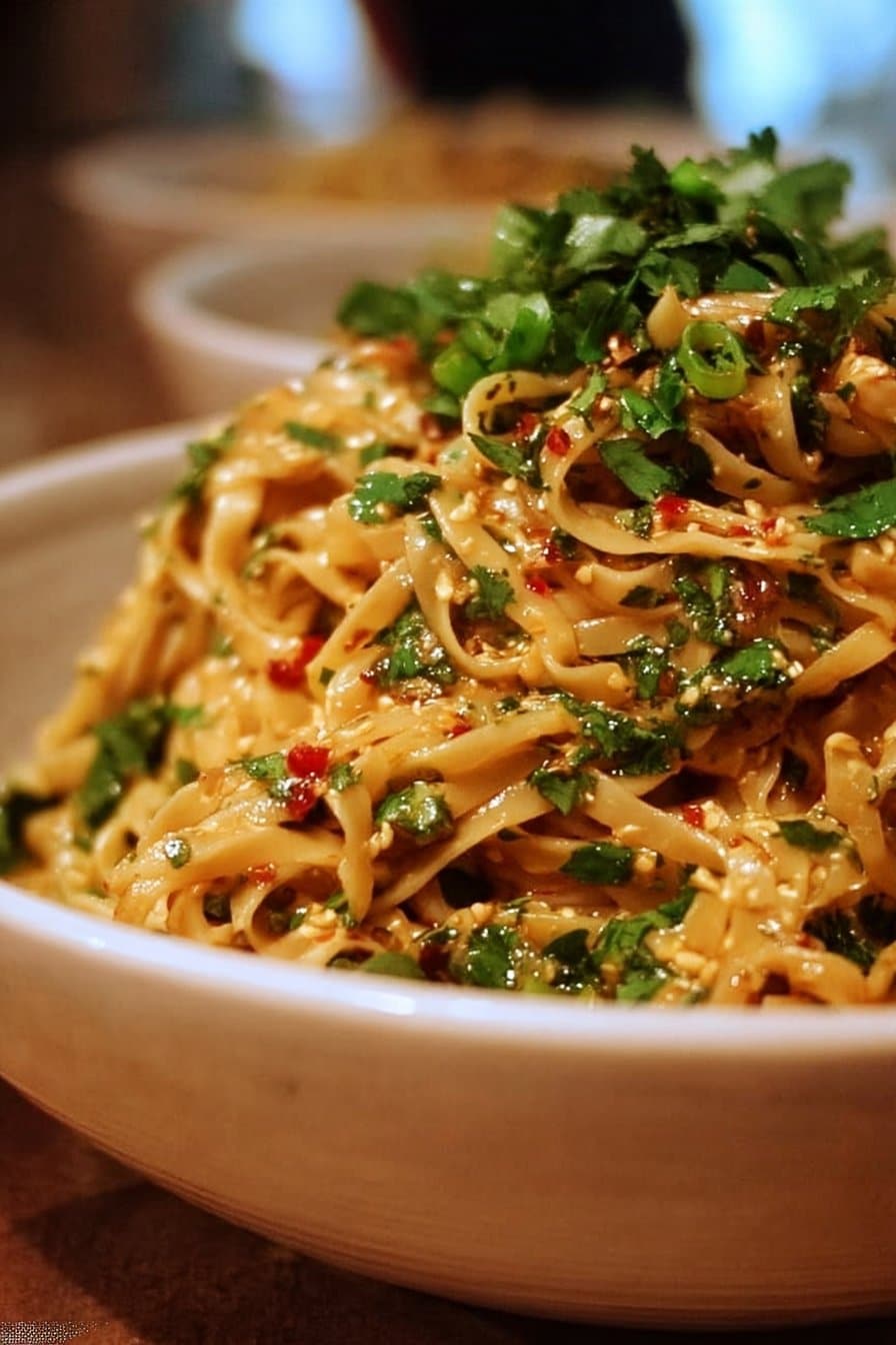 Stir-Fried Noodles with Cilantro and Lime Juice