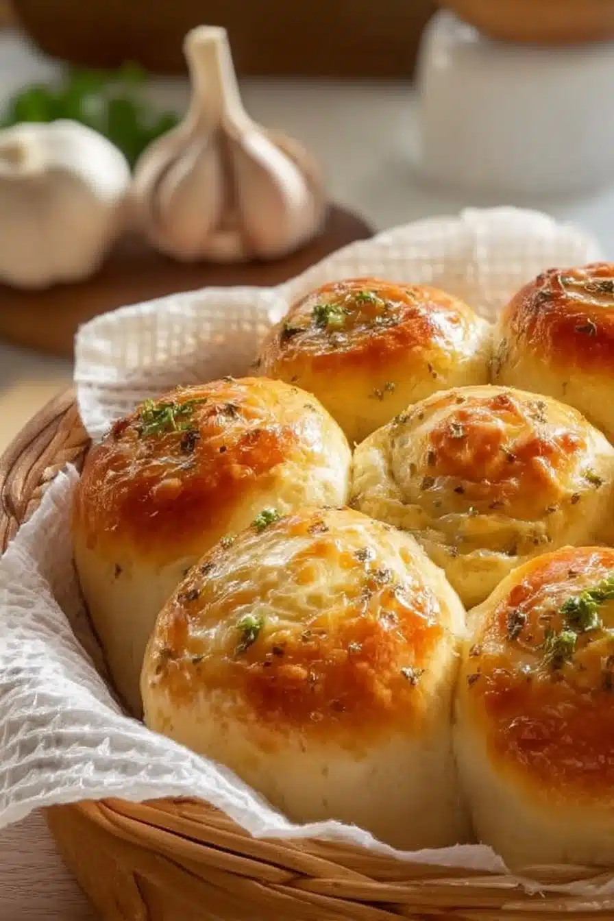 Roulés savoureux au fromage ail beurré prêts à être dégustés