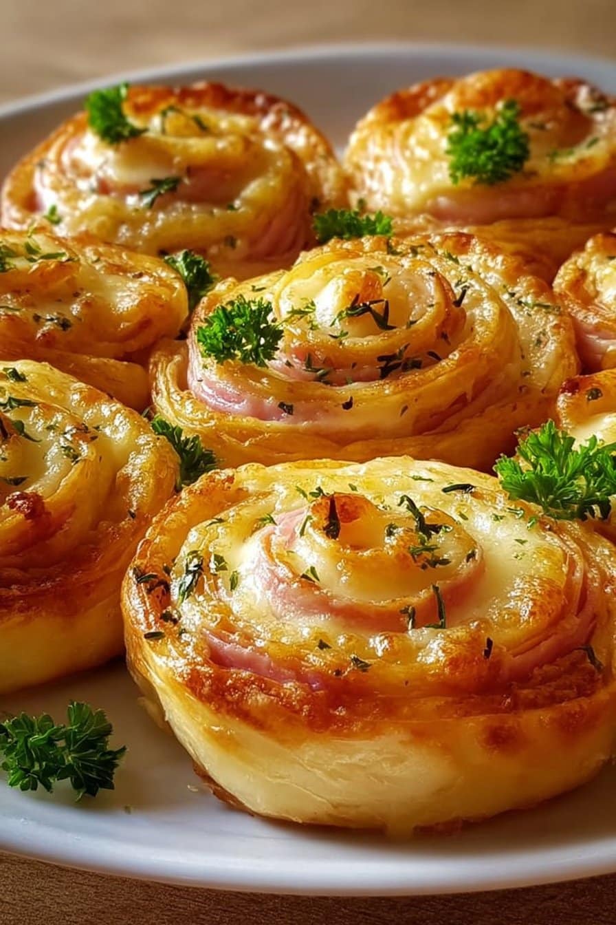 Roulés Feuilletés au Jambon et Fromage