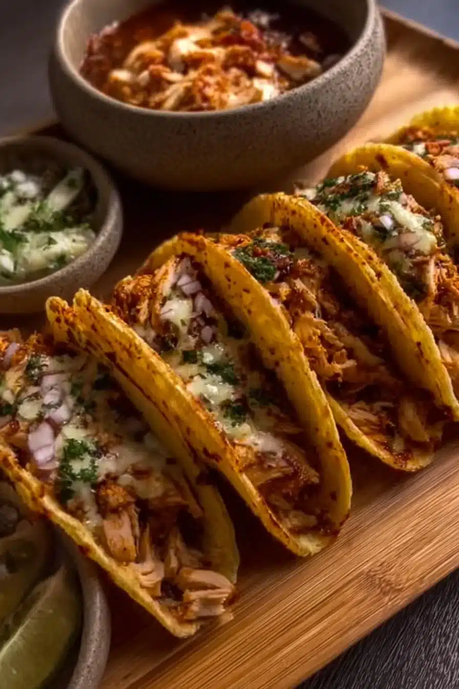 Tacos de Poulet savoureux garnis de légumes frais et sauce