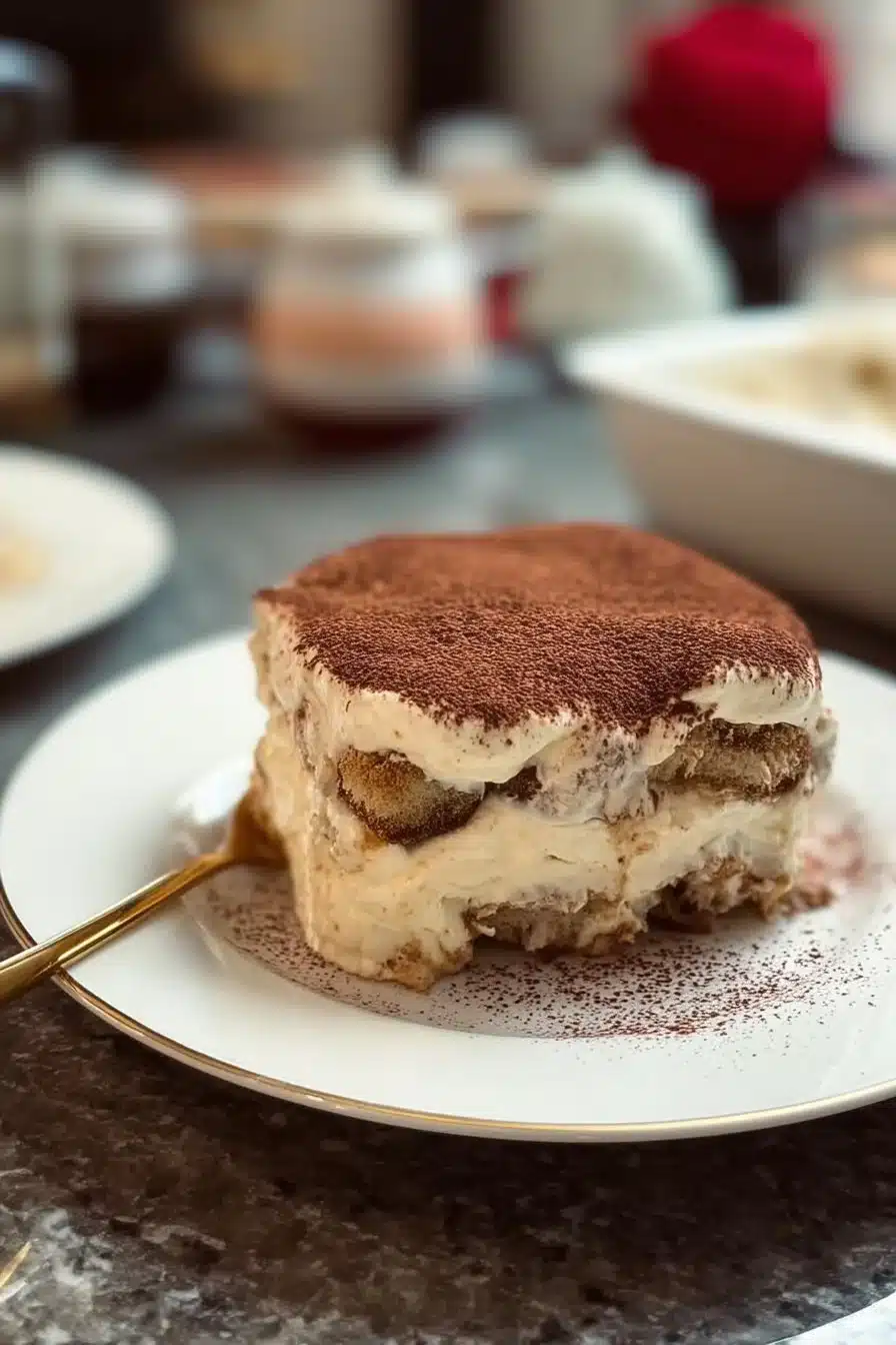 Tiramisu classique avec couches de mascarpone et cacao