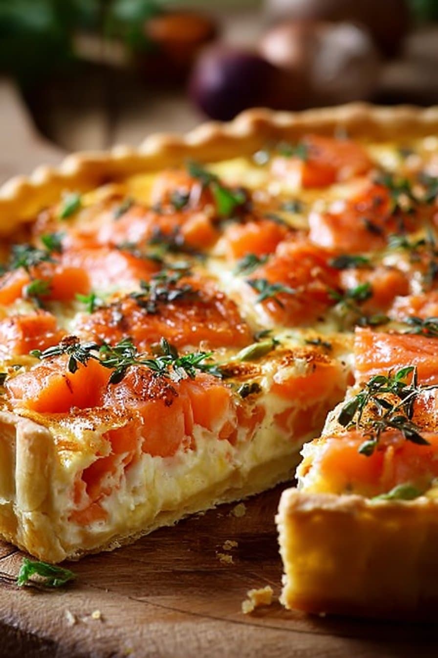 Quiche au saumon et Boursin