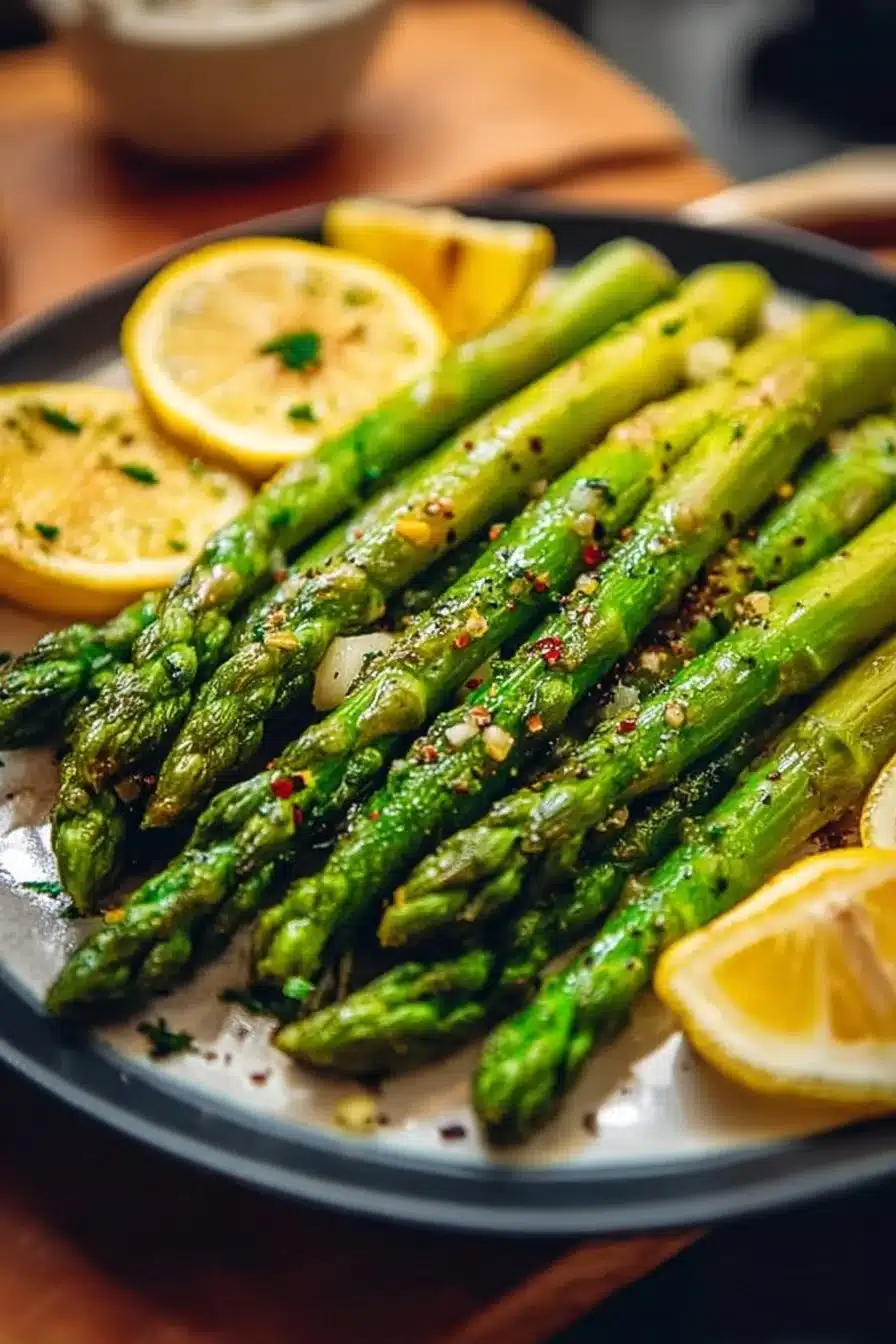 Asperges à l'ail et au citron