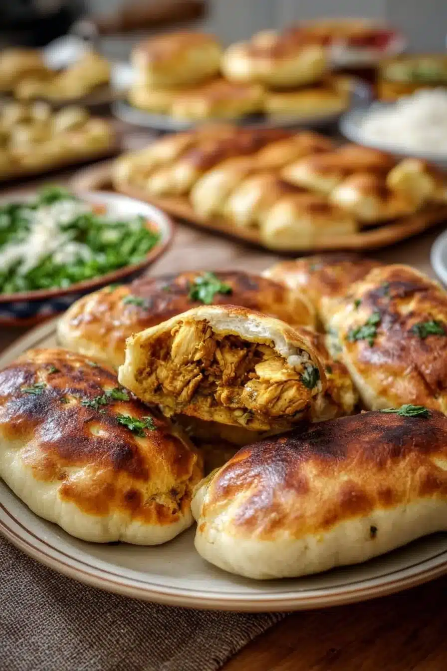 Batbout Farcis au Poulet, plat traditionnel marocain plein de saveurs