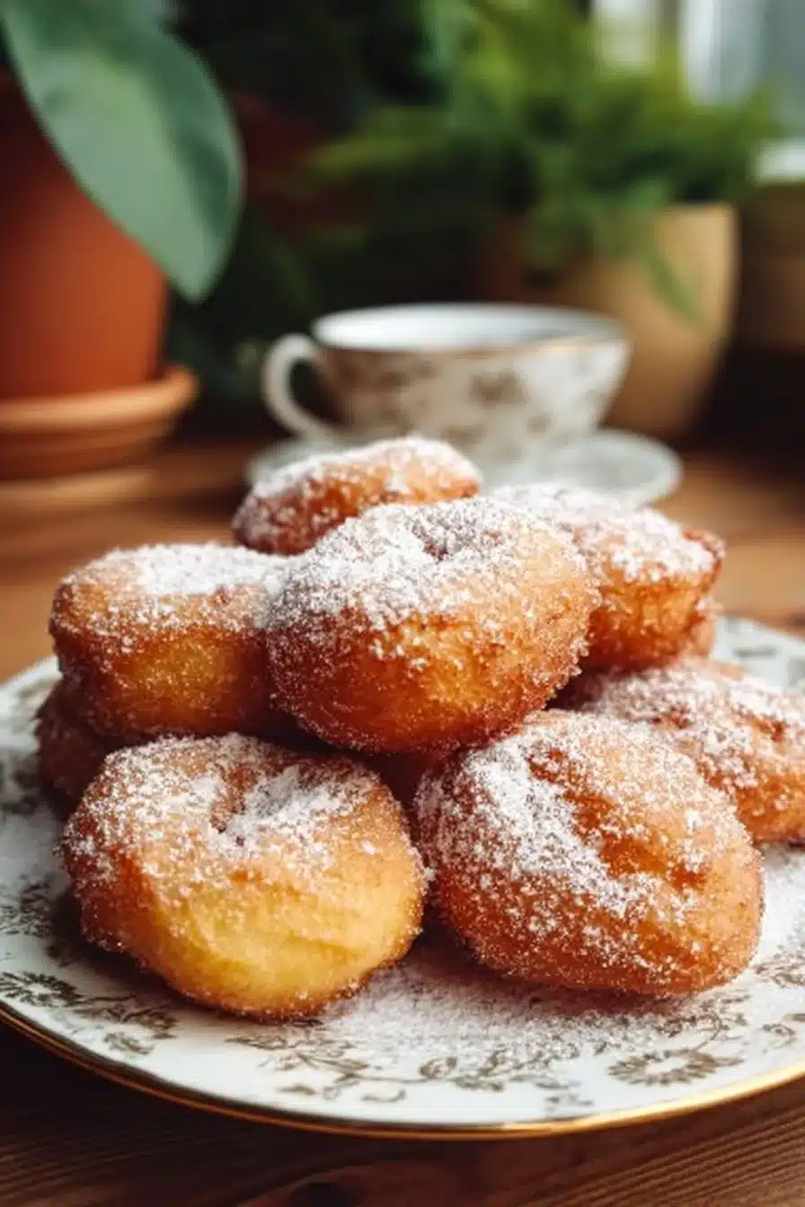 Beignets aux Pommes Maison dorés, croustillants et moelleux, prêts à déguster.