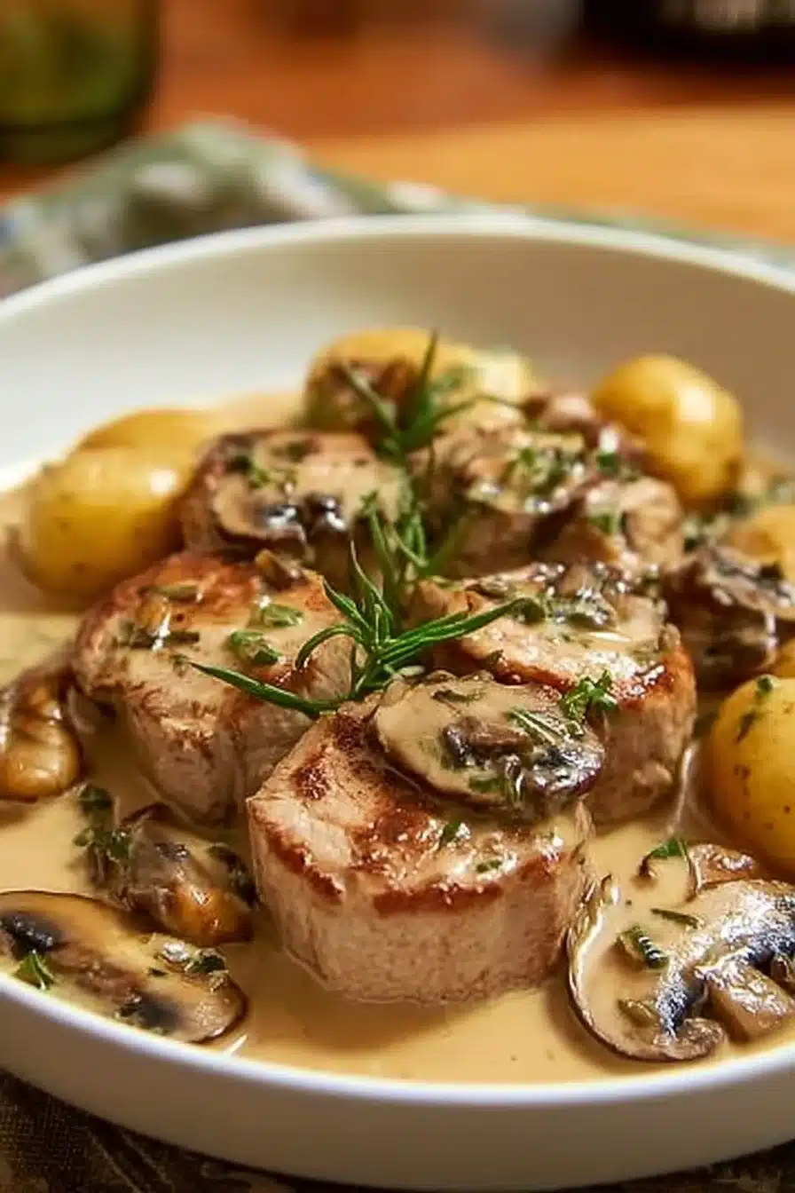 Blanquette de filet mignon de viande aux champignons, recette savoureuse