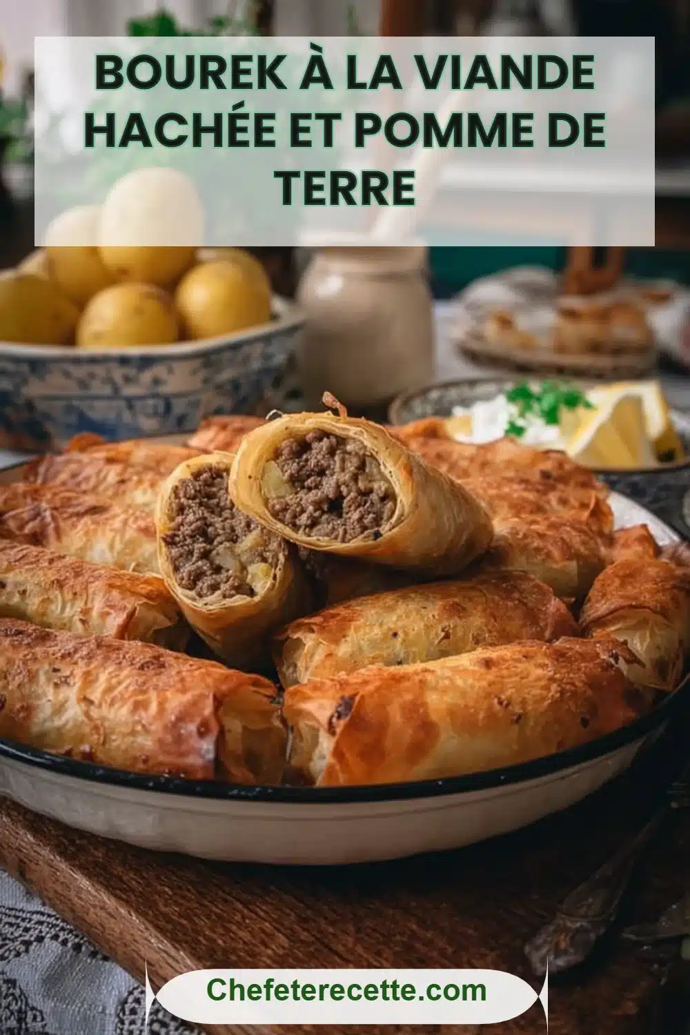 Bourek à la viande hachée et pomme de terre