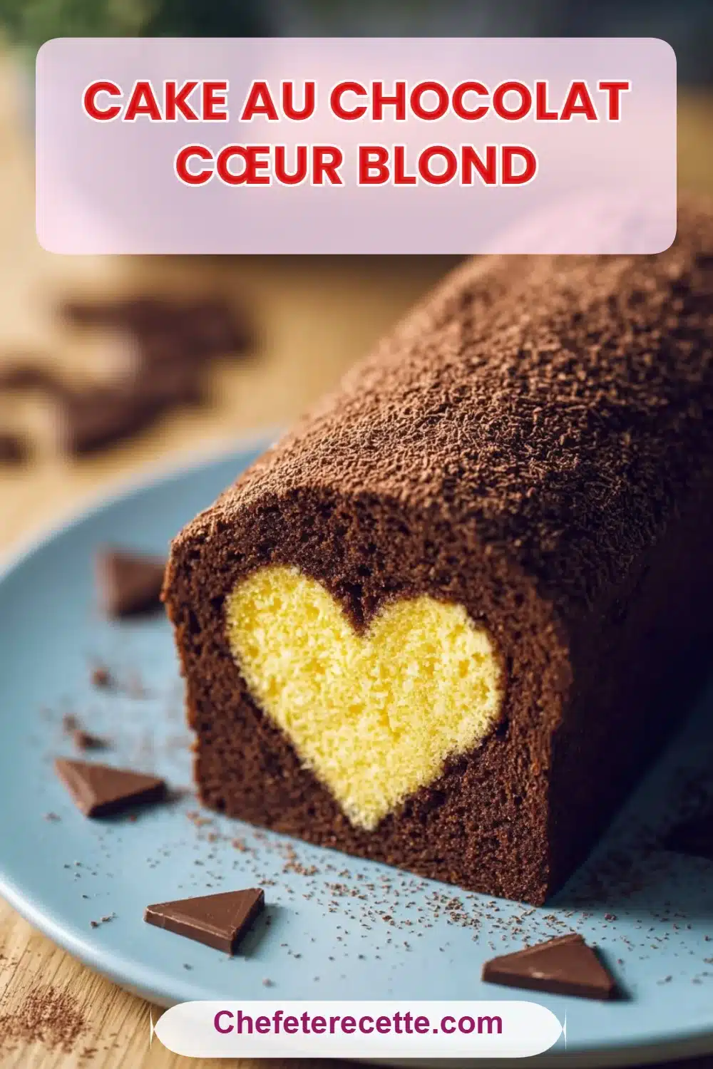 Cake au chocolat cœur blond