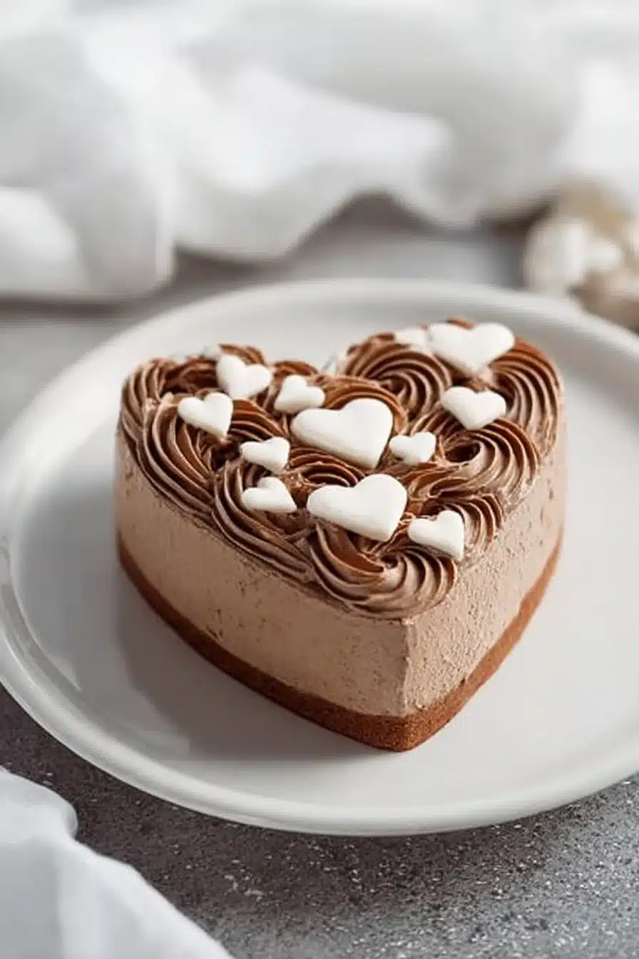 Dessert Coeur Poire Chocolat avec poire juteuse et chocolat fondant