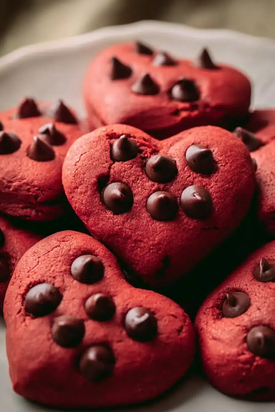 Cookies Saint-Valentin décorés avec des coeurs et des couleurs romantiques