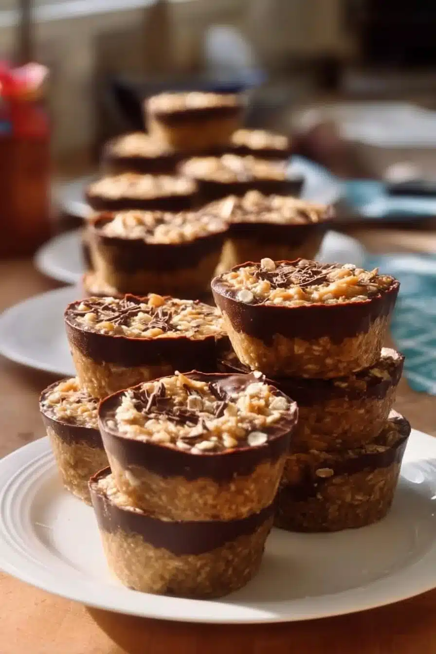 Encas avoine, beurre de cacahuètes et chocolat