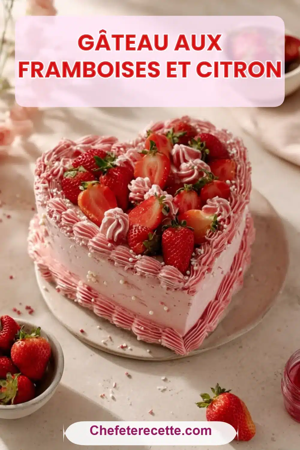 Gâteau aux Framboises et Citron