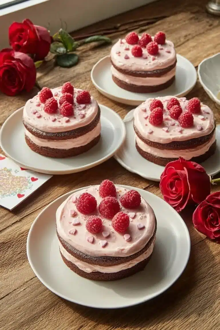 Mini gâteaux en couche pour célébrer la Saint-Valentin avec amour et gourmandise.