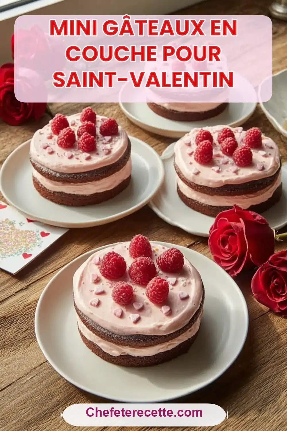 Mini Gâteaux en Couche pour Saint-Valentin