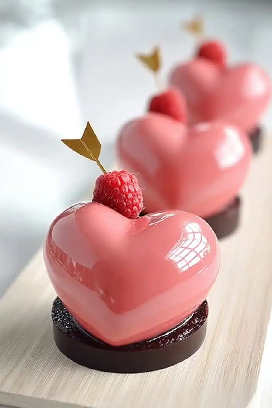 Mousse Chocolat-Framboise garnie de framboises fraîches sur un dessert élégant