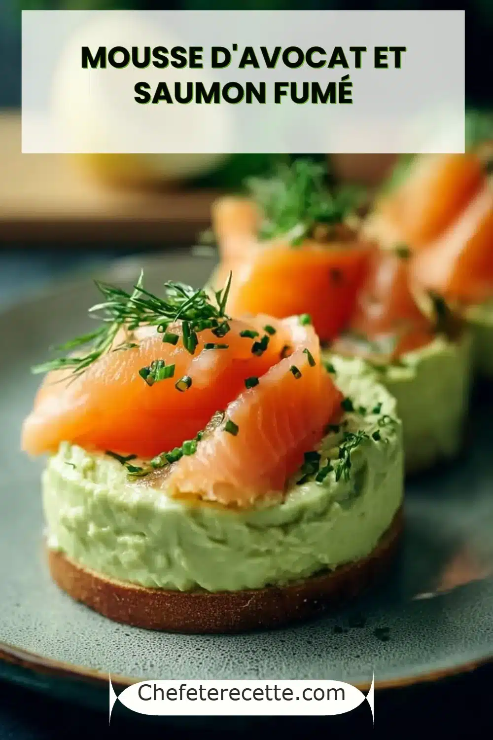 Mousse d'avocat et saumon fumé