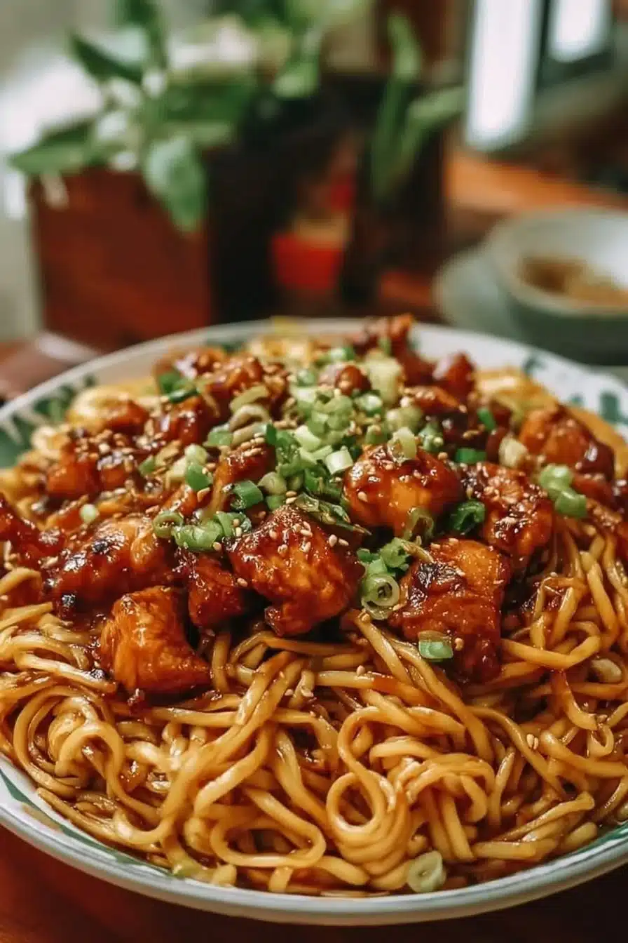 Nouilles au Poulet à l’Ail Caramélisé