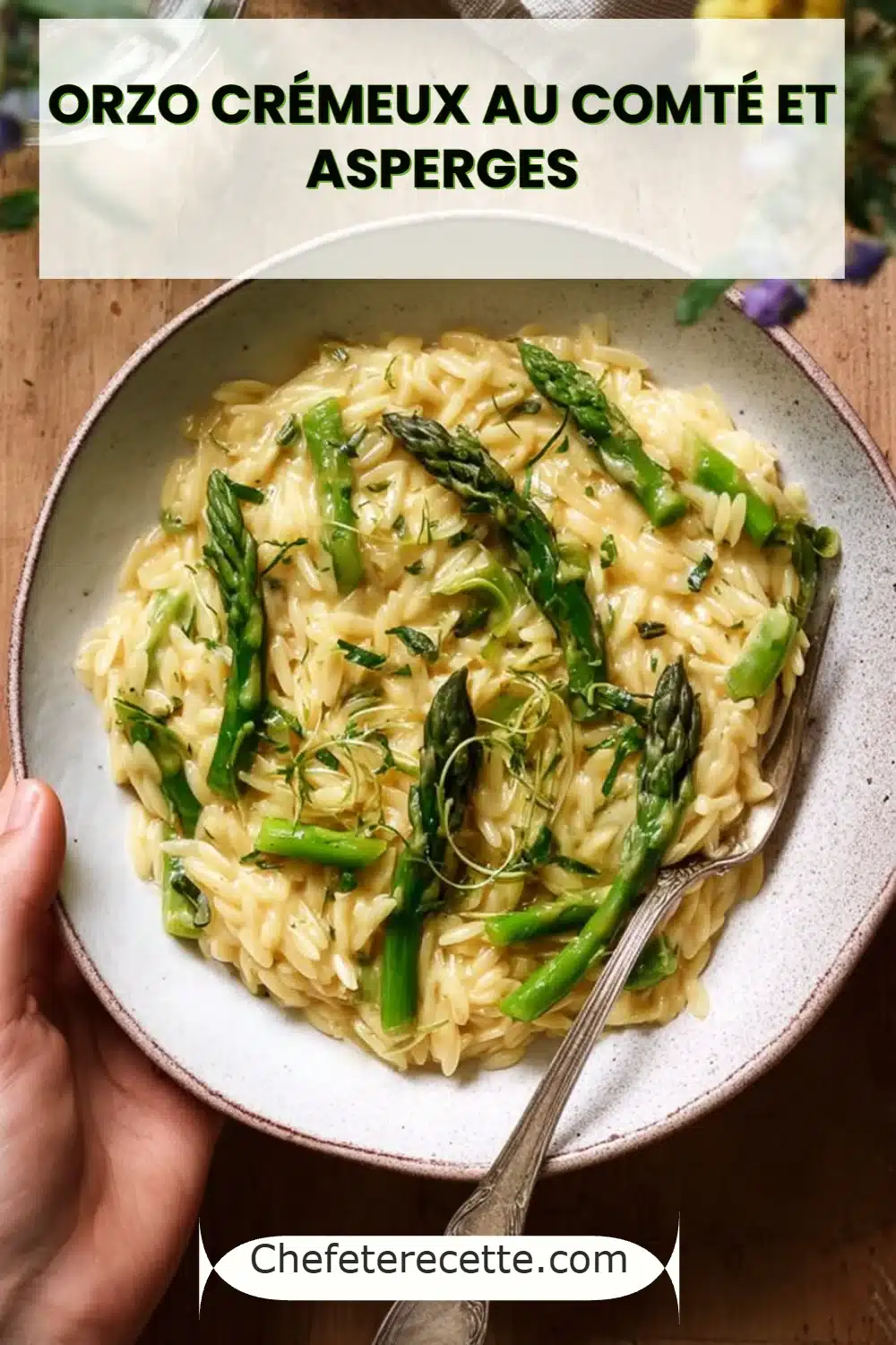 Orzo crémeux au comté et asperges