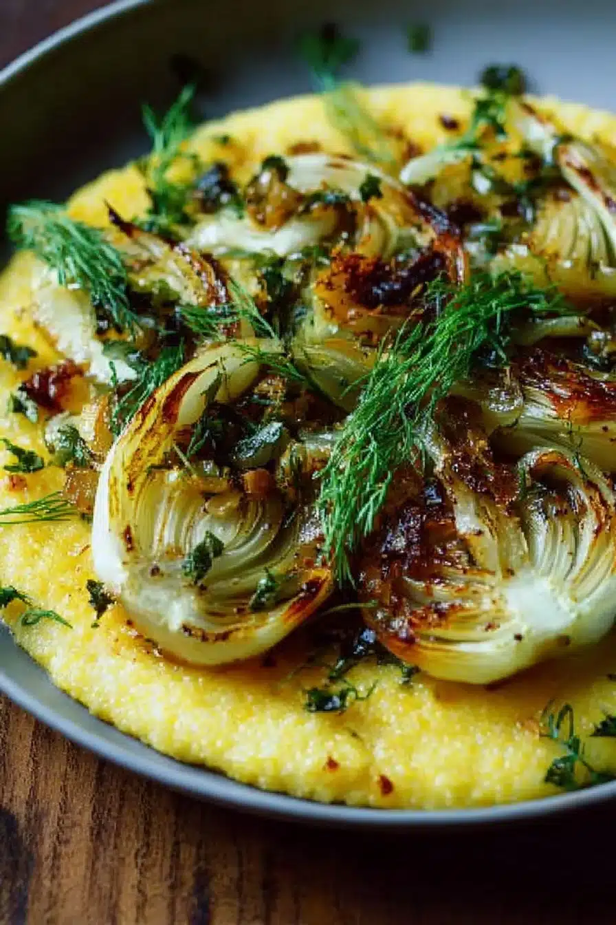 Polenta aux Herbes et Fenouil Caramélisé : Un Délice Réconfortant