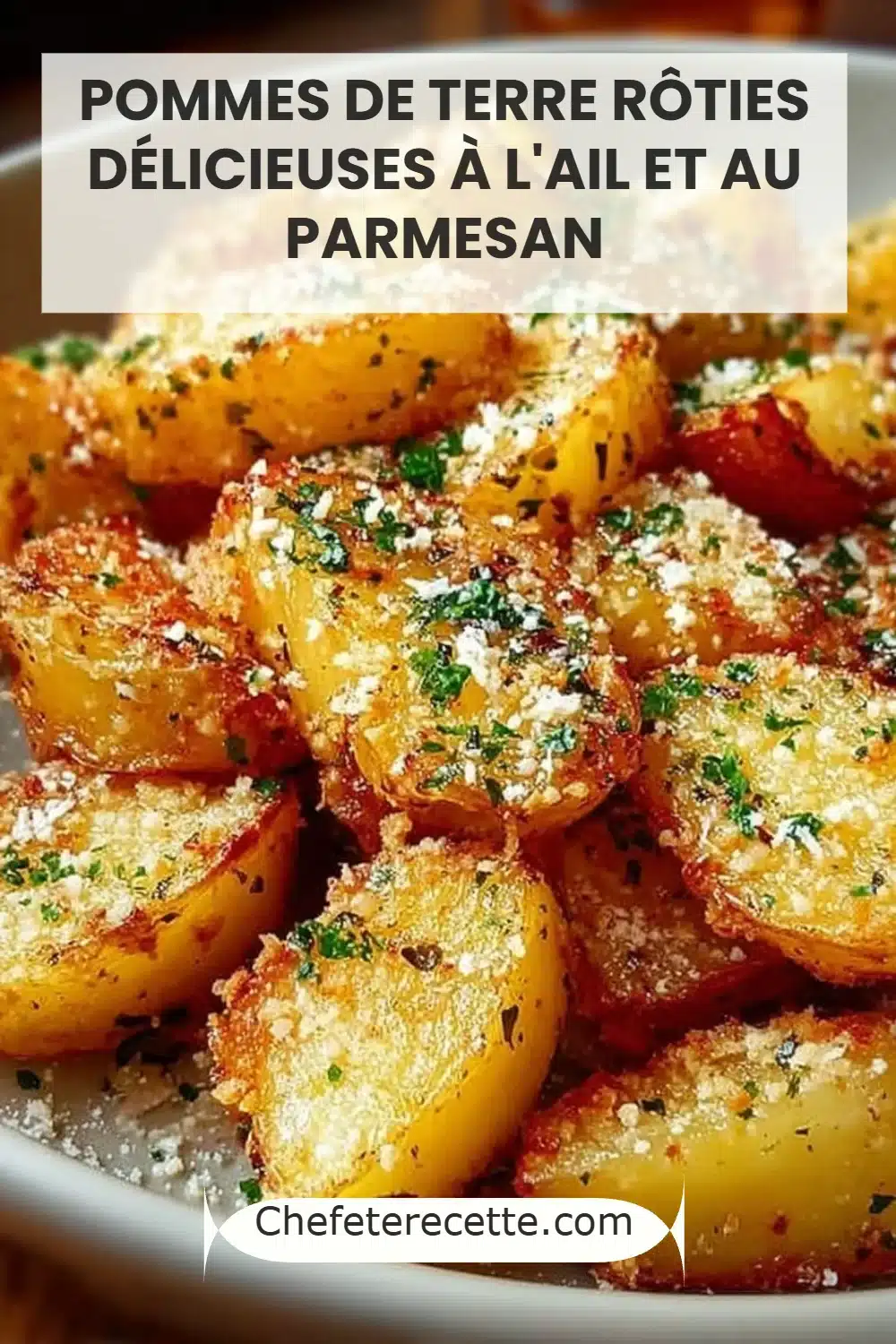 Pommes de terre rôties délicieuses à l'ail et au parmesan
