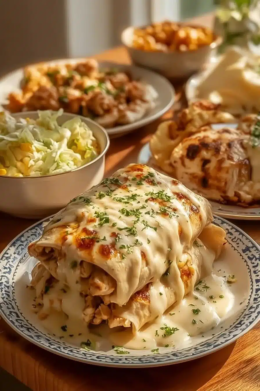 Plat de Poulet Crème Fromage garni de légumes frais