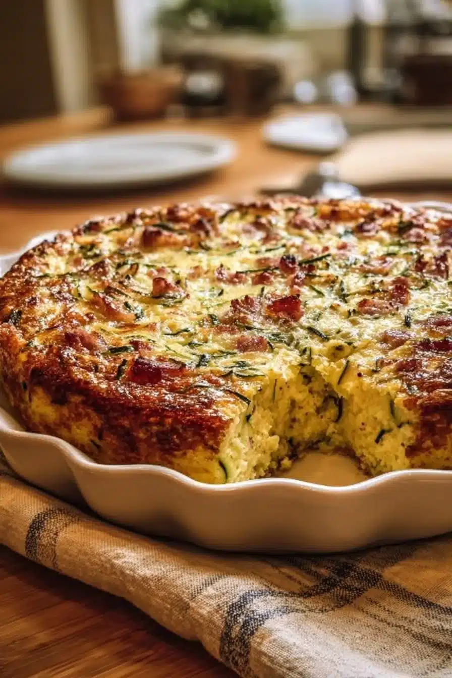 Quiche sans pâte à la courgette et aux lardons