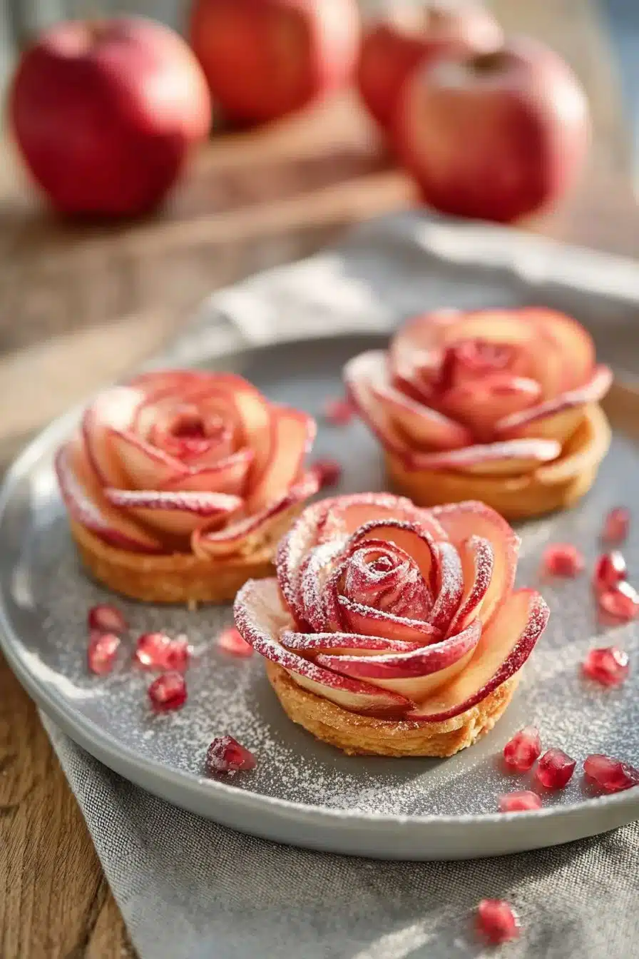 Roses à croquer aux pommes, délicieuse pâtisserie sucrée